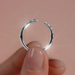 Silver Round Diamond Open Cuff Band with Prong Setting