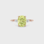 Rose gold Fancy Yellow Cushion Cut Diamond Marquise Side Stone Engagement Ring
