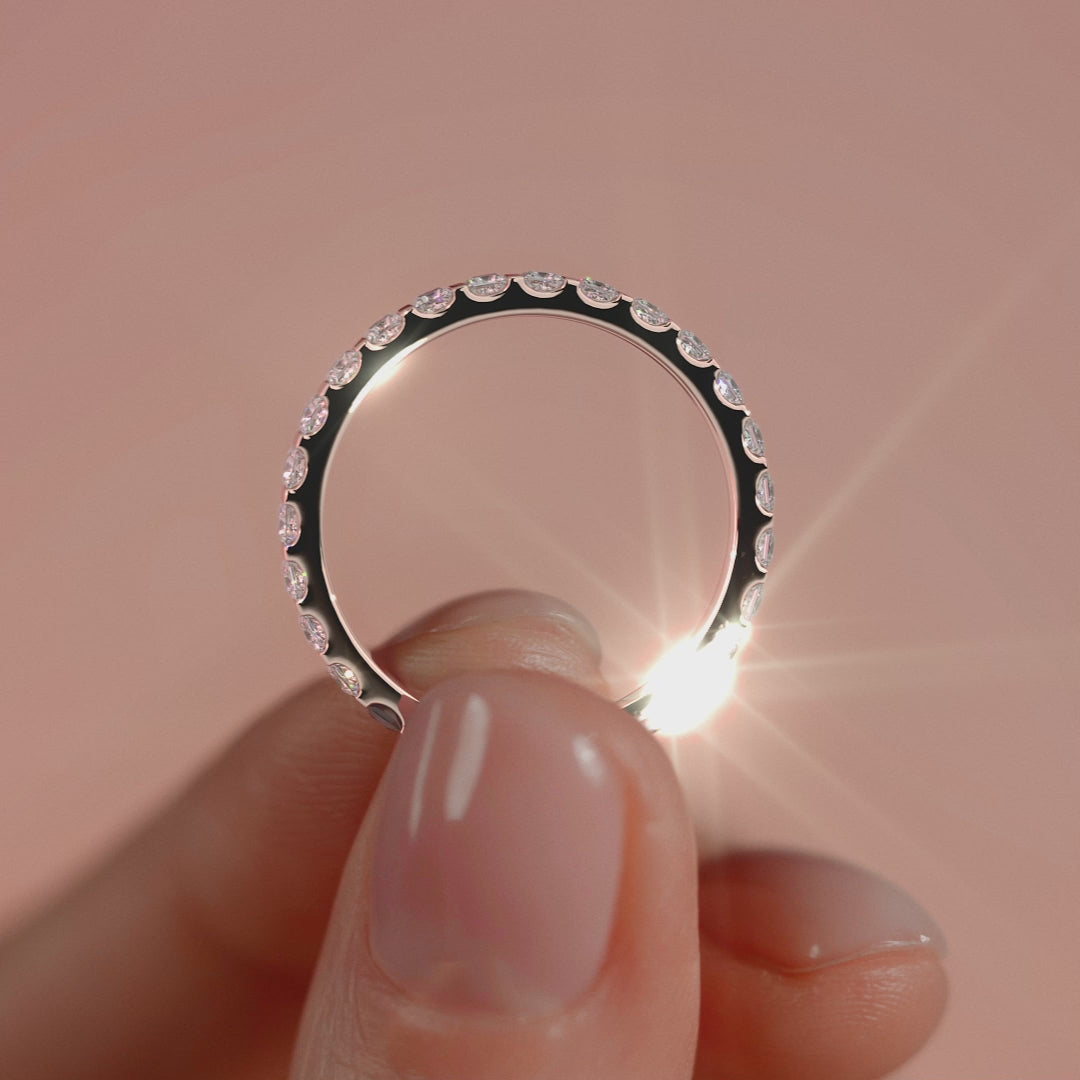Rose gold Princess Cut Diamond Eternity Band