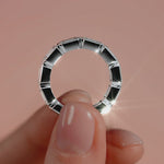 Platinum East West Emerald Bezel Diamond Eternity Band
