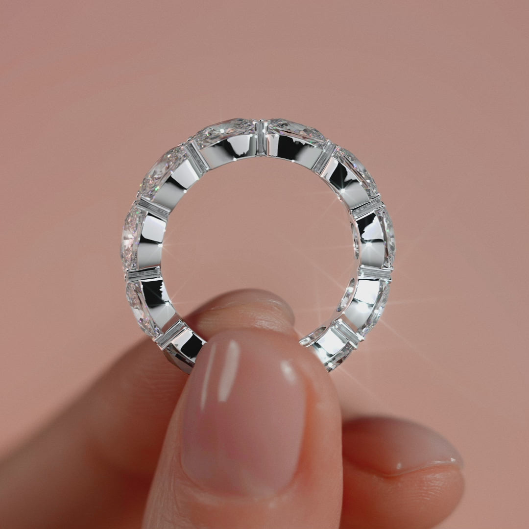 Silver Cushion Diamond Eternity Band
