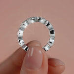 Silver East West Cushion Bezel Diamond Eternity Band