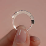 Rose gold Princess Cut Diamond Half Eternity Band with Bezel Setting