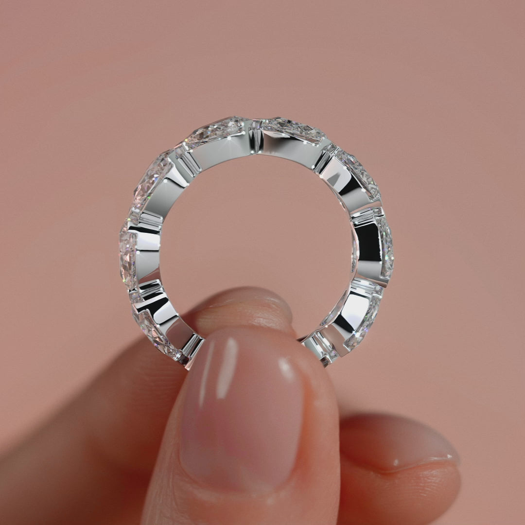 White gold Pear Diamond Full Eternity Band