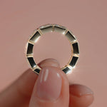 Yellow gold Radiant Diamond Full Eternity Band with Bezel Setting