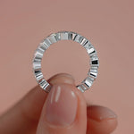 White gold Heart Bezel Diamond Eternity Band