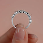 Platinum Cushion Half Bezel Diamond Eternity Band