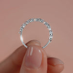 White gold Round and Princess Diamond Alternating Eternity Band
