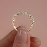 Yellow gold Pear Diamond Half Eternity Band