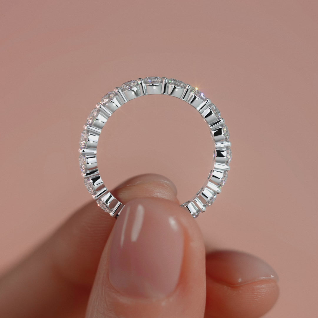Platinum Round Diamond Eternity Band