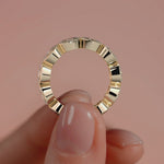Yellow gold East West Oval Bezel Diamond Eternity Band