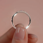 Rose gold Round Diamond Half Eternity Band with Prong Setting