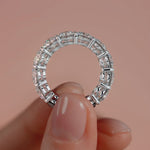 Silver Round Diamond Full Eternity Band with Shared Prong Setting