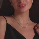 Rose gold Round Diamond Tennis Necklace