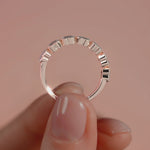 Rose gold Heart Half Bezel Diamond Eternity Band
