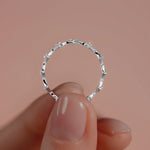 Platinum Round Diamond Scalloped Eternity Band