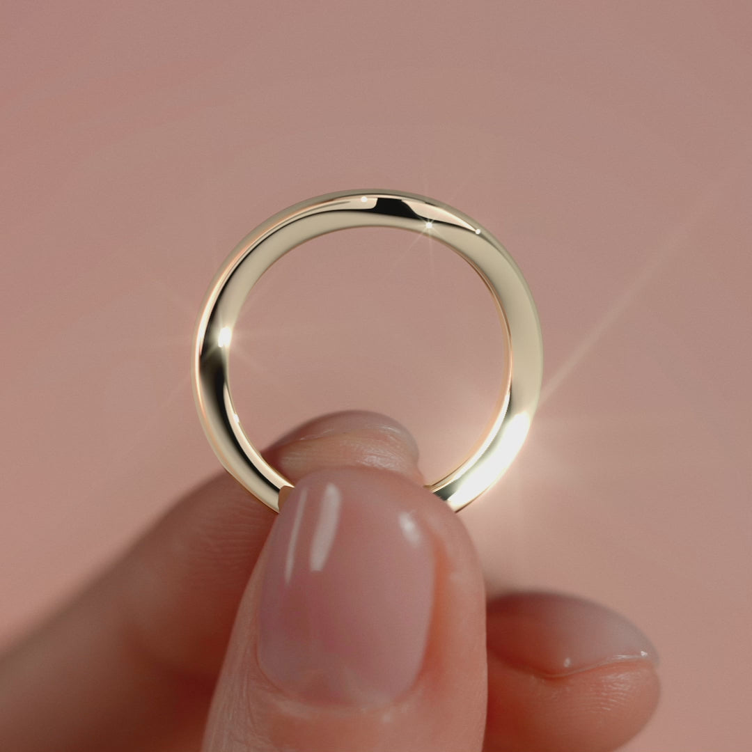 Yellow gold Plain Curved Contour Band