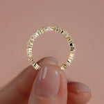 Yellow gold Marquise and Round Diamond Eternity Band with Prong Setting