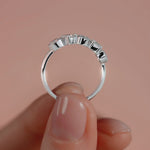 Silver Multi Shape Diamond Half Eternity Band with Mixed Setting