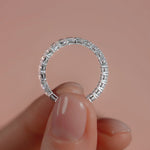 White gold Radiant and Oval Diamond Full Eternity Band with Prong Setting