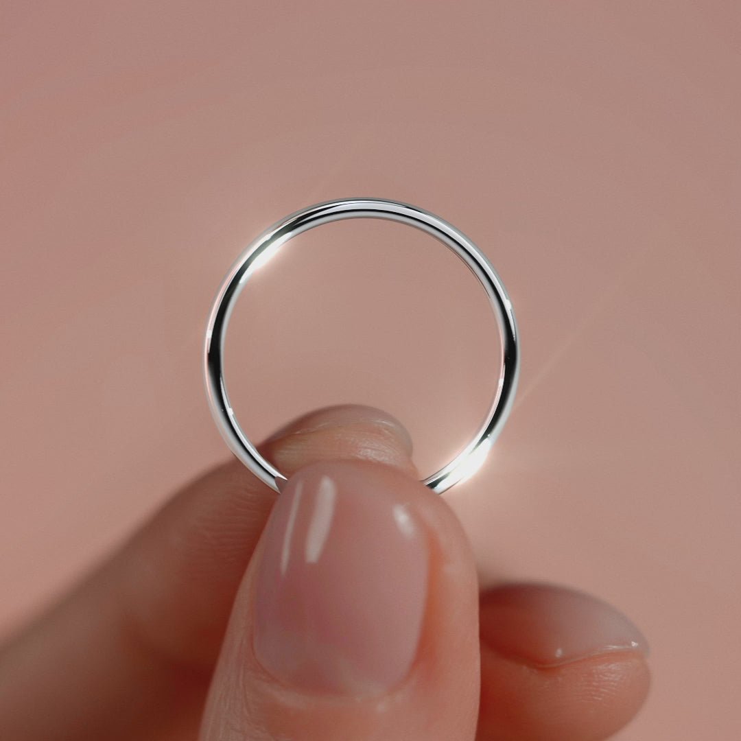 Silver Classic Plain Metal Wedding Band