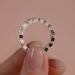 Rose gold Emerald Bezel Diamond Eternity Band