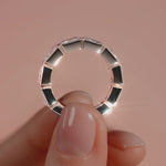 Rose gold Radiant Diamond Full Eternity Band with Bezel Setting
