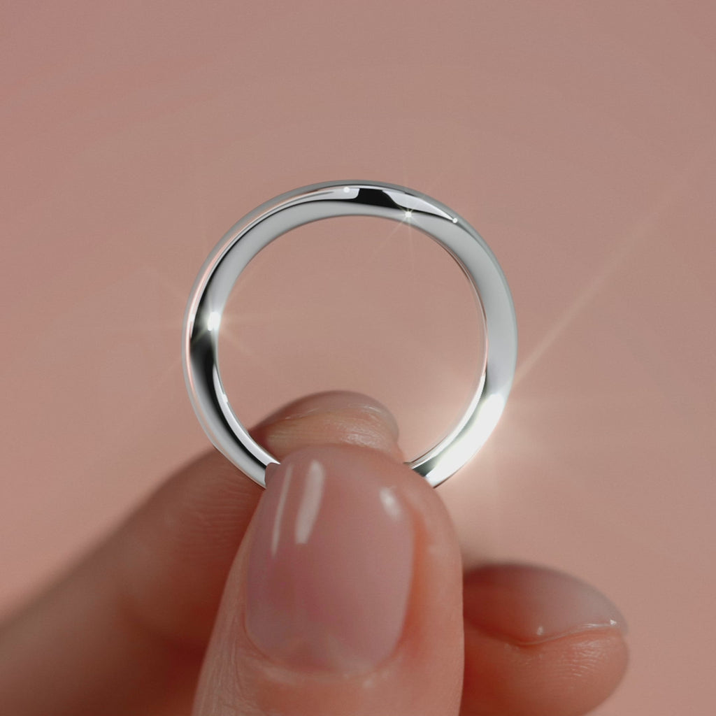 Platinum Plain Curved Contour Band