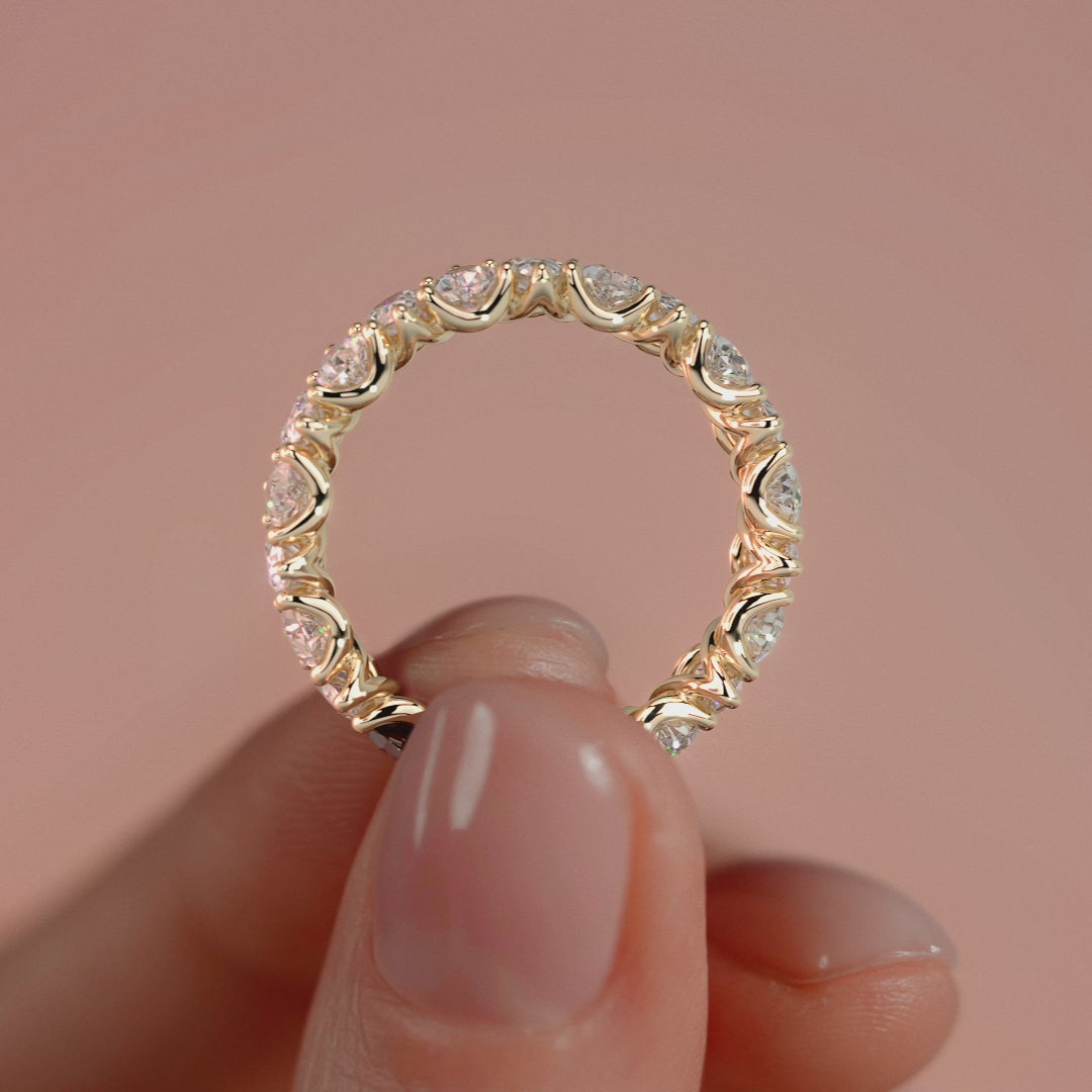 Yellow gold Pear Diamond Eternity Band