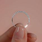 White gold Baguette Diamond Half Eternity Band with Prong Setting