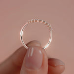 Rose gold Marquise Diamond Curved Band with Graduated Cluster
