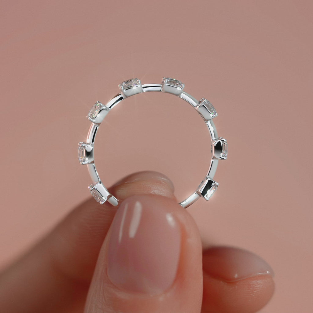 White gold Princess Diamond Open Gallery Eternity Band
