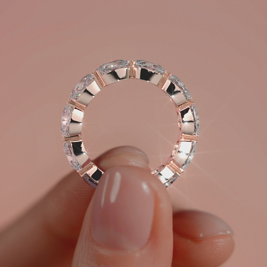 Rose gold Cushion Diamond Eternity Band