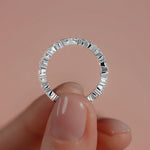 Platinum Marquise and Round Diamond Eternity Band with Prong Setting