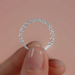 Platinum Round Diamond Half Eternity Band with Shared Prong Setting