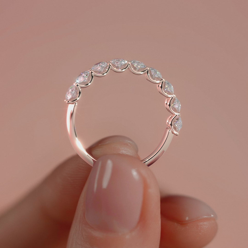 Rose gold Pear Diamond Half Eternity Band
