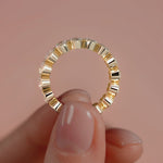 Yellow gold Oval Bezel Diamond Eternity Band