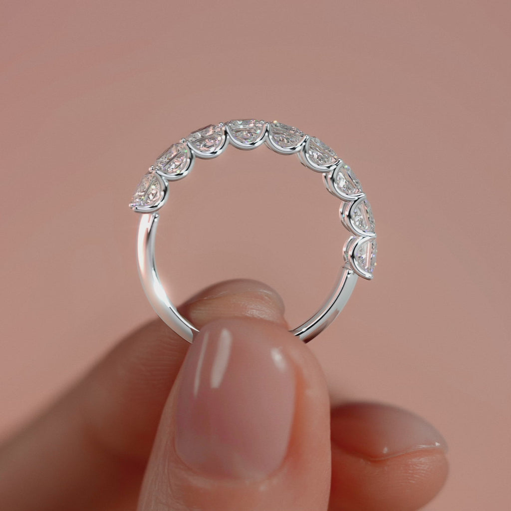 Platinum Princess Diamond Half Eternity Band