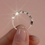 Rose gold Emerald Half Bezel Diamond Eternity Band