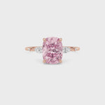 Rose gold Fancy Pink Cushion Cut Diamond Marquise Side Stone Engagement Ring