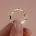 Yellow gold Princess Diamond Open Band with Prong Setting