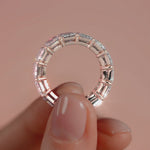 Rose gold Emerald Diamond Eternity Band