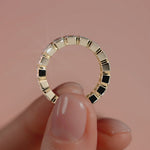 Yellow gold Emerald Bezel Diamond Eternity Band