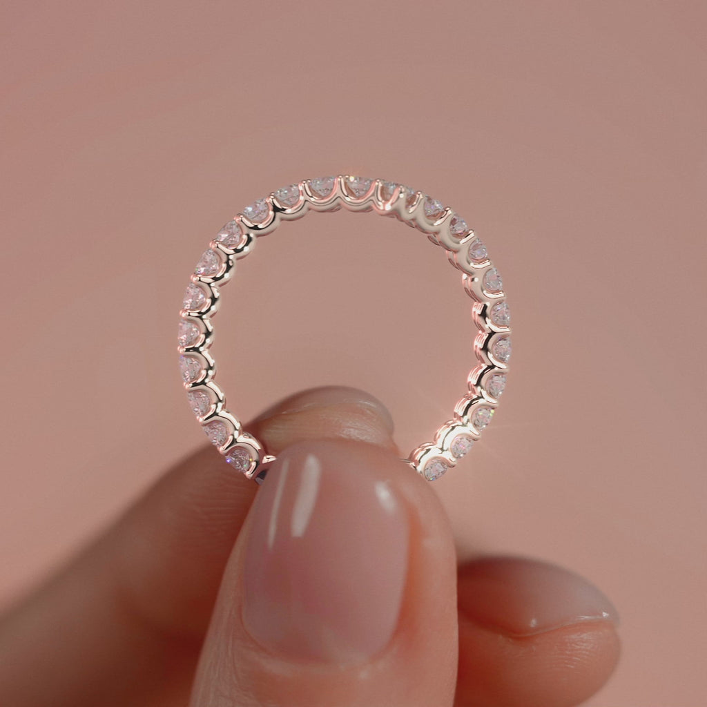 Rose gold Round Diamond Curved Eternity Band