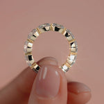 Yellow gold Cushion Diamond Eternity Band