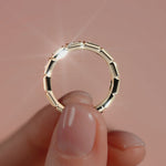 Yellow gold Princess Diamond Eternity Band with Bezel Setting