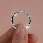 Platinum Round Diamond Half Eternity Band with Prong Setting
