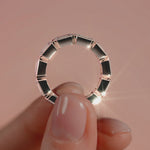 Rose gold East West Emerald Bezel Diamond Eternity Band