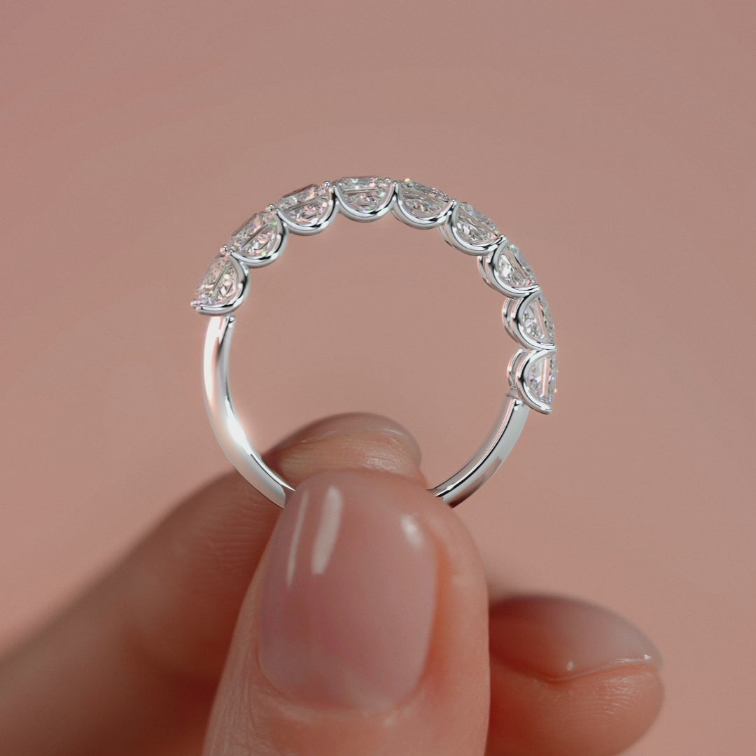 White gold Princess Diamond Half Eternity Band
