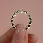 Yellow gold Radiant Bezel Diamond Eternity Band